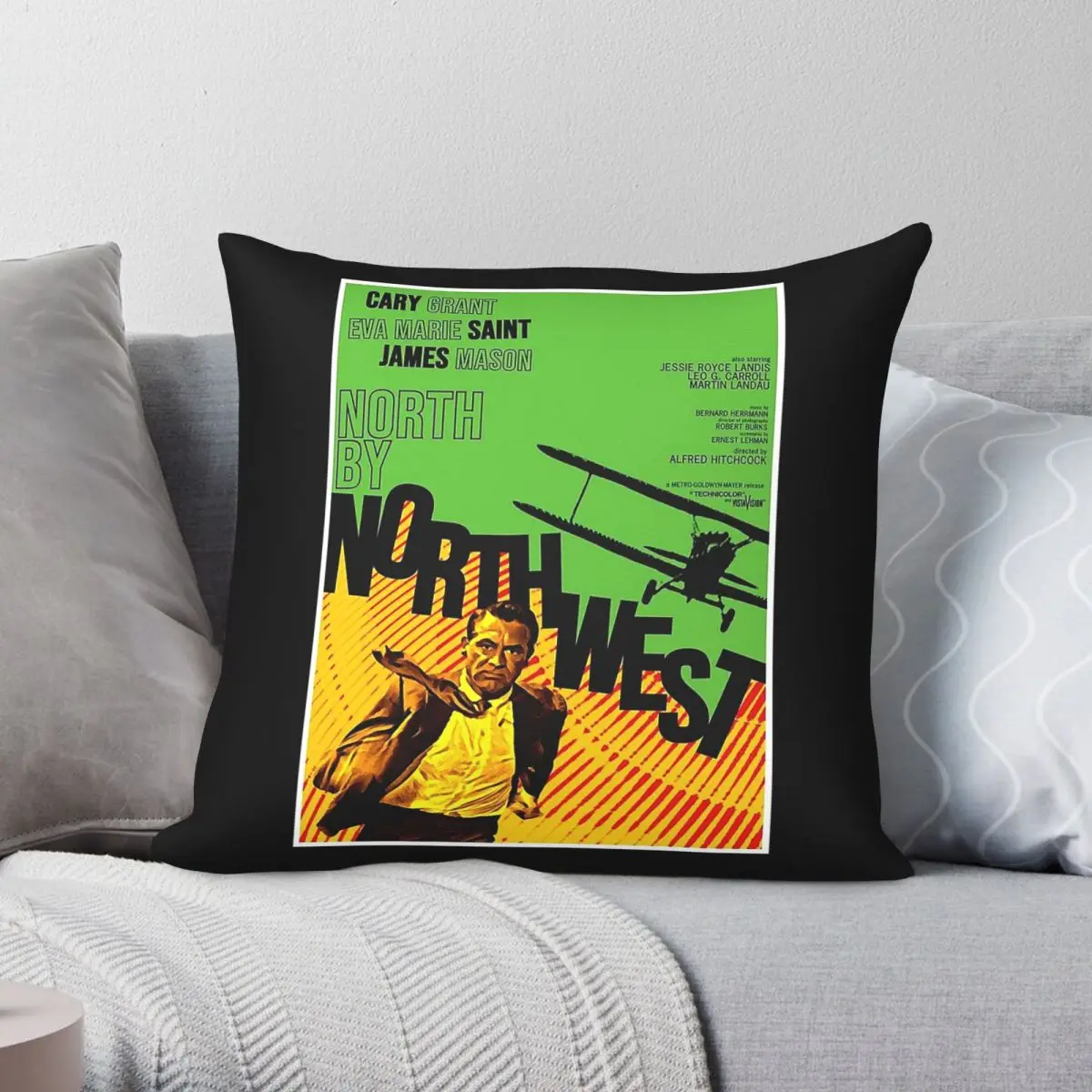 North By Northwest Film Square Pillowcase Polyester Linen Velvet Pattern Zip Decor Pillow Case Car Cushion Cover