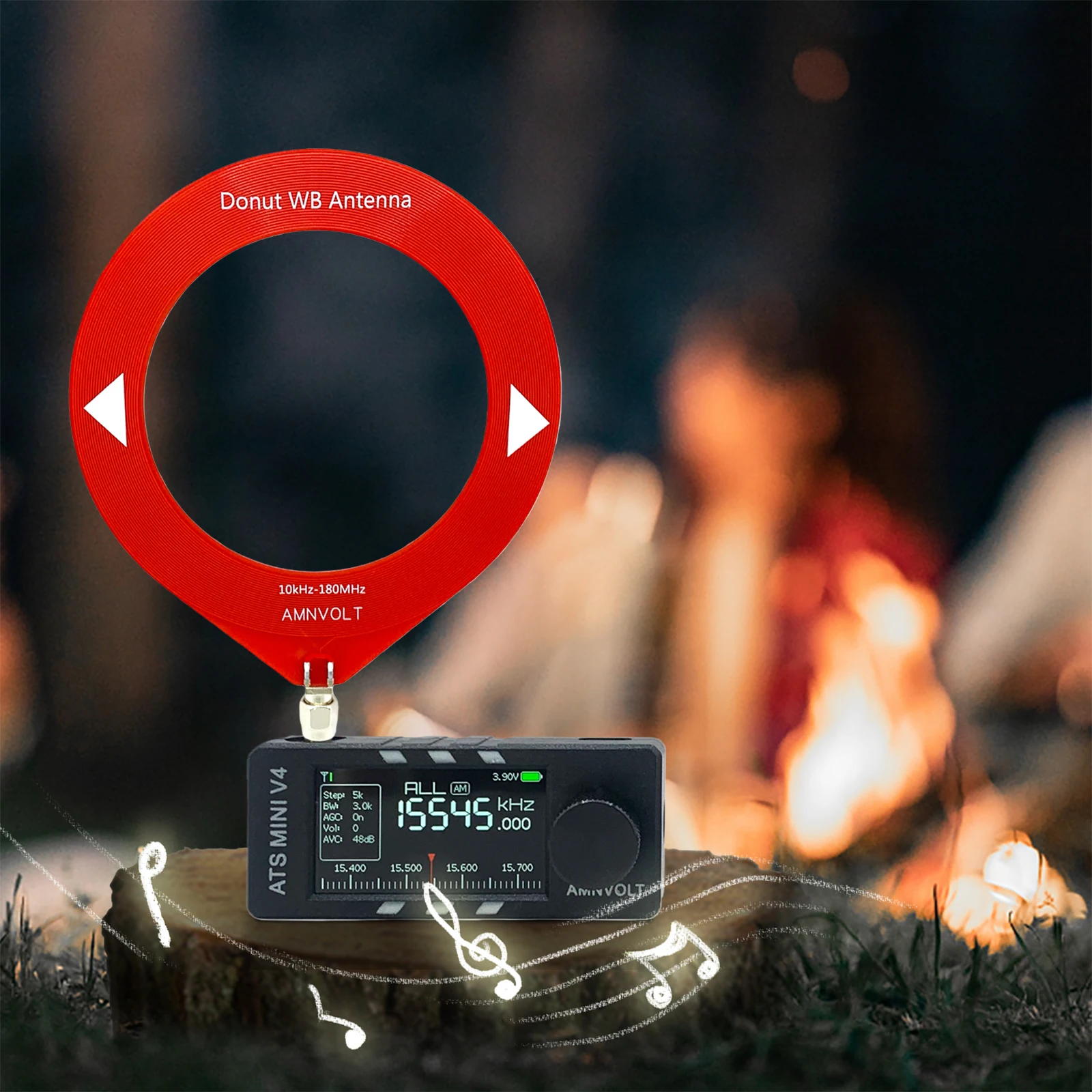 

Портативное транзисторное радио AM/FM/USB AMNVOLT V4 ATS MINI с усилителем для наушников, полнодиапазонный DSP-приемник, карманное радио