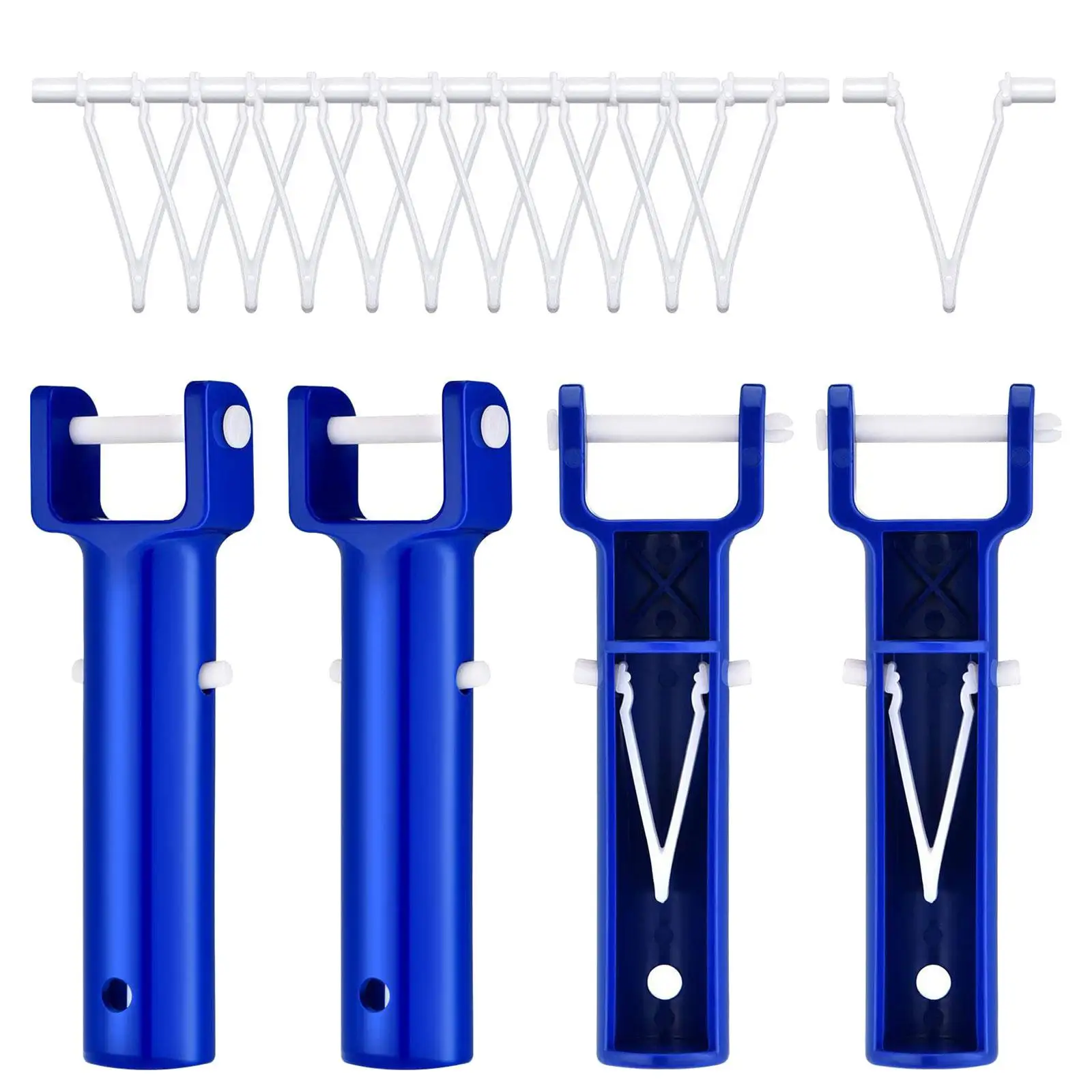 

4 Pieces Swimming Pool V Shape Clip Brush Head Handle Replacement Pool Accessories with 12 V Clips