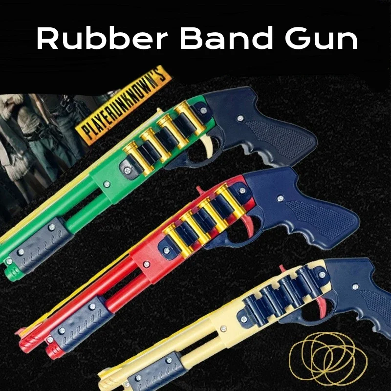 Rubber Band Gun Game Toys Mini Shotgun Rifle Model Burst Small Spray Soft Bullet Gun Game Role Playing Tool