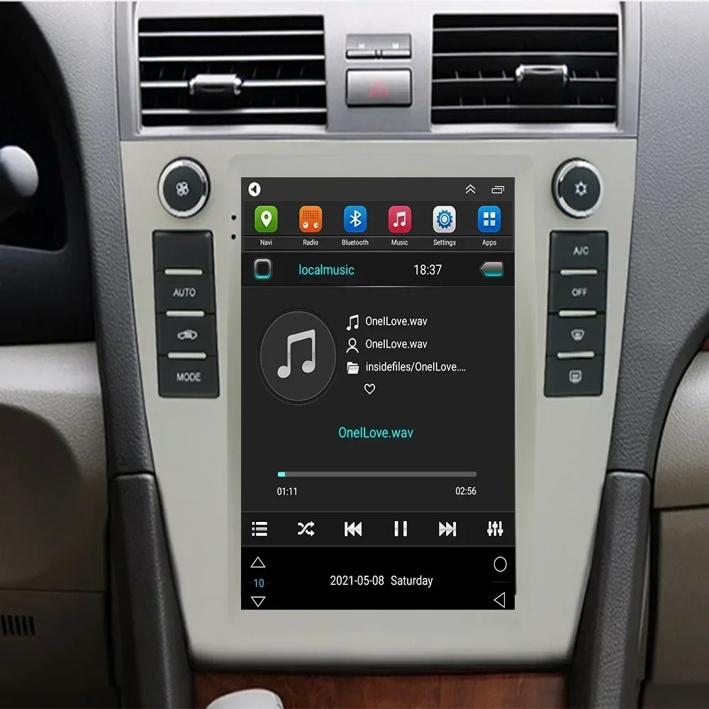 Android 13カーラジオ,メディアプレーヤー,ビデオ,GPS,ステレオ,DSP,RDS,カメラ,テスラスタイル,トヨタカムリ2006-2011用