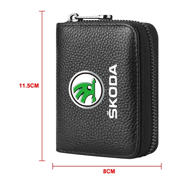 Car Accessories Men Car Driver\'s License ID Card Bank Card Wallet For Skoda Octavia MK2 MK3 2 Fabia Karoq Kodiaq Superb Rapid