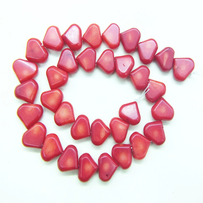 Wholesale 1 share 12X14MM classic  AAA   heart-shaped  Red Sea  coral  loose beads 15