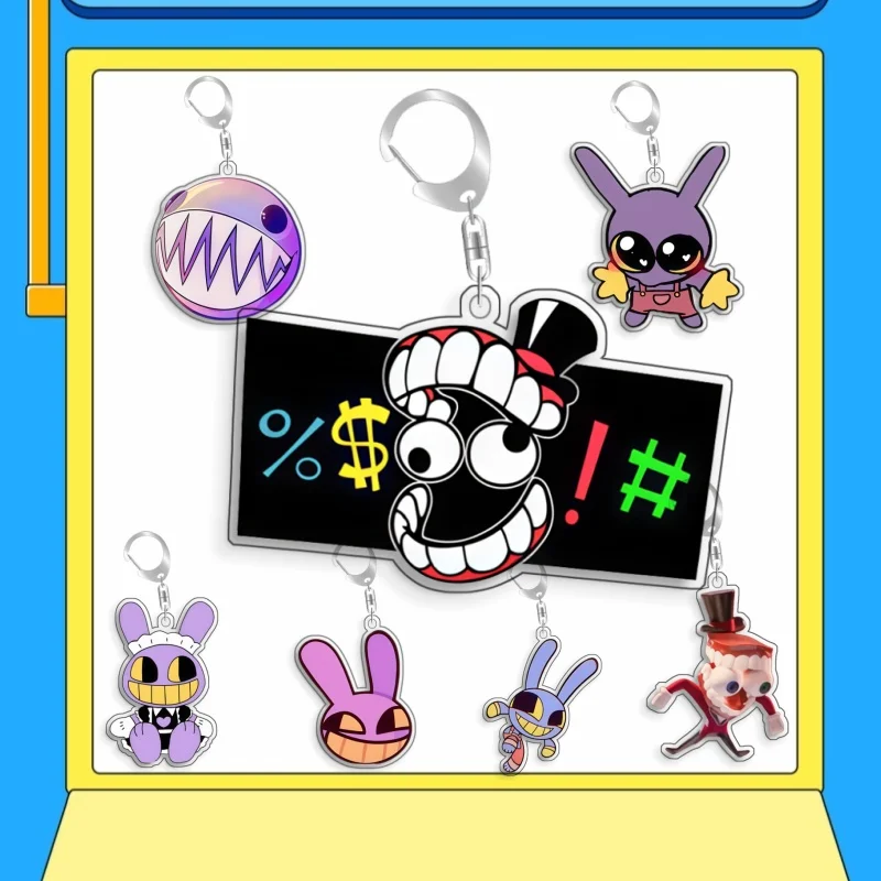 Chaveiro de Acrílico Artesanal Fofo de Desenho Animado Anime para o Incrível Circo Digital Jax Pomni Ragatha Gangle, Brinquedo de Presente 5cm