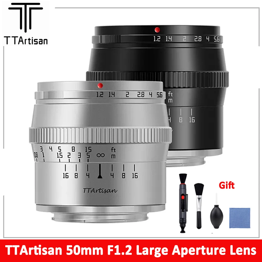 

TTArtisan 50mm F1.2 Large Aperture Portrait Camera Lens for Sony E Mount FUJIfilm X Canon M Nikon Z Panasonic Olympus M43 Lens