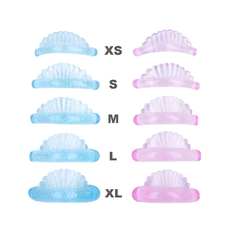 5 Pairs Blue/Pink Shell-shaped Silicone Pads for Eyelash Perm Lash Lifting Perm Shield Eyelashes Extension Makeup Tool