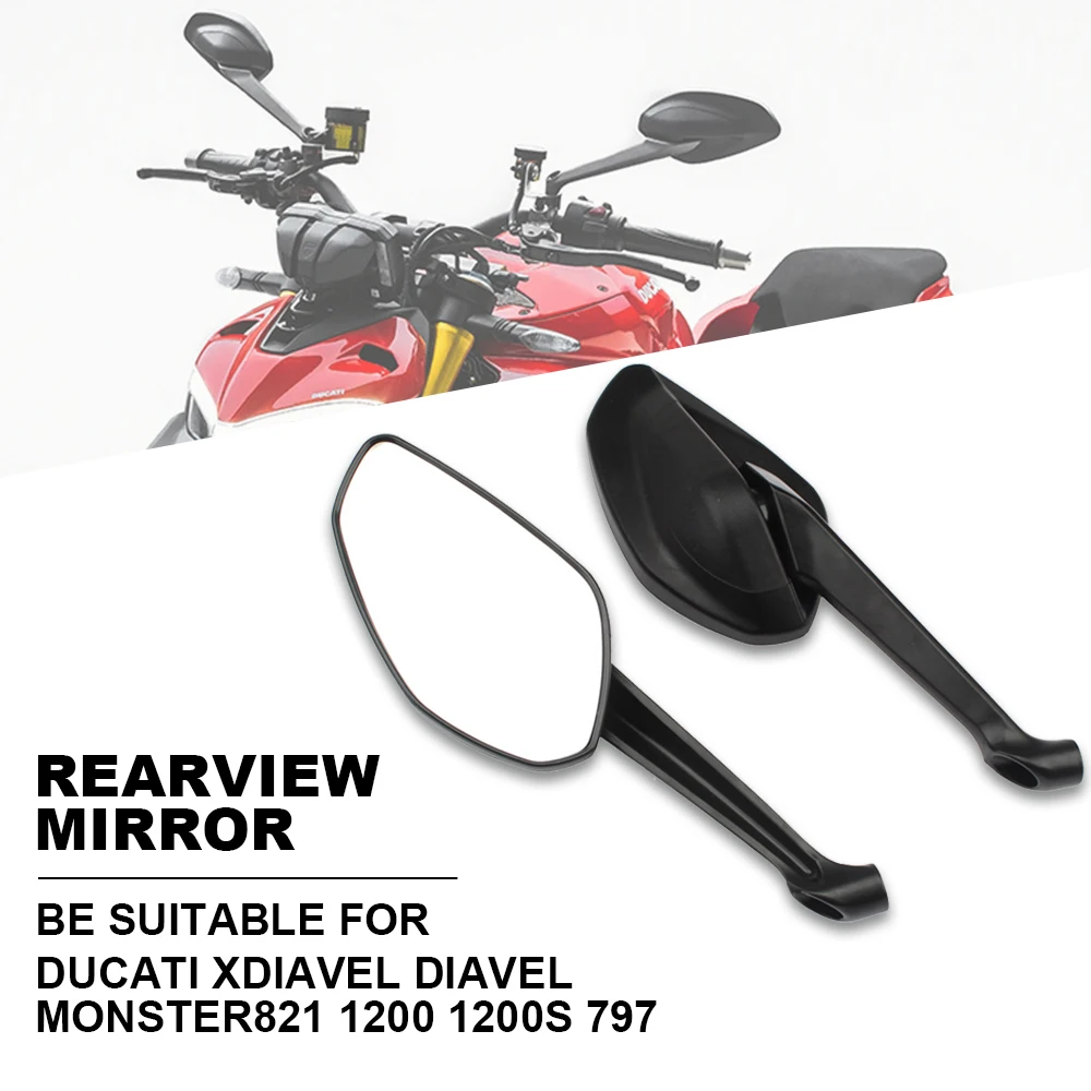 

Motorcycle Rear View Mirror For DUCATI XDiavel Diavel Monster821 1200 1200S 797 Left Right Mirrors LED Turn Signals