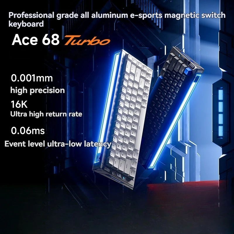 Ace 68 Turbo Magnetic Switch Keyboard Wired Single Mode ARGB 16K Dual Core Chip Customized Aluminum Gaming Office Keyboard Gift