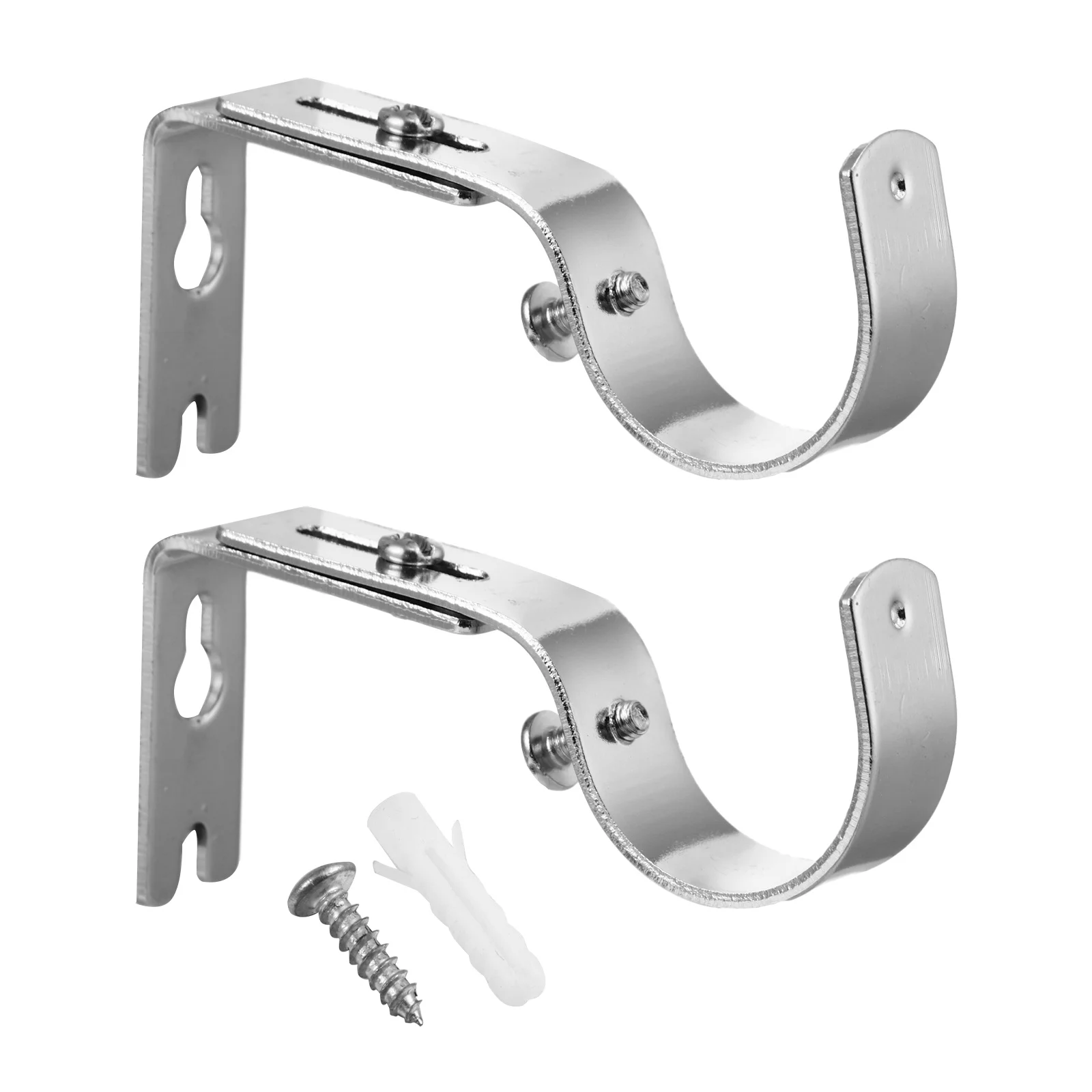 

2Pcs Curtain Rod Holders Iron Rod Brackets for Window Shades Wall Mounted Suitable for Home Drapery Rods