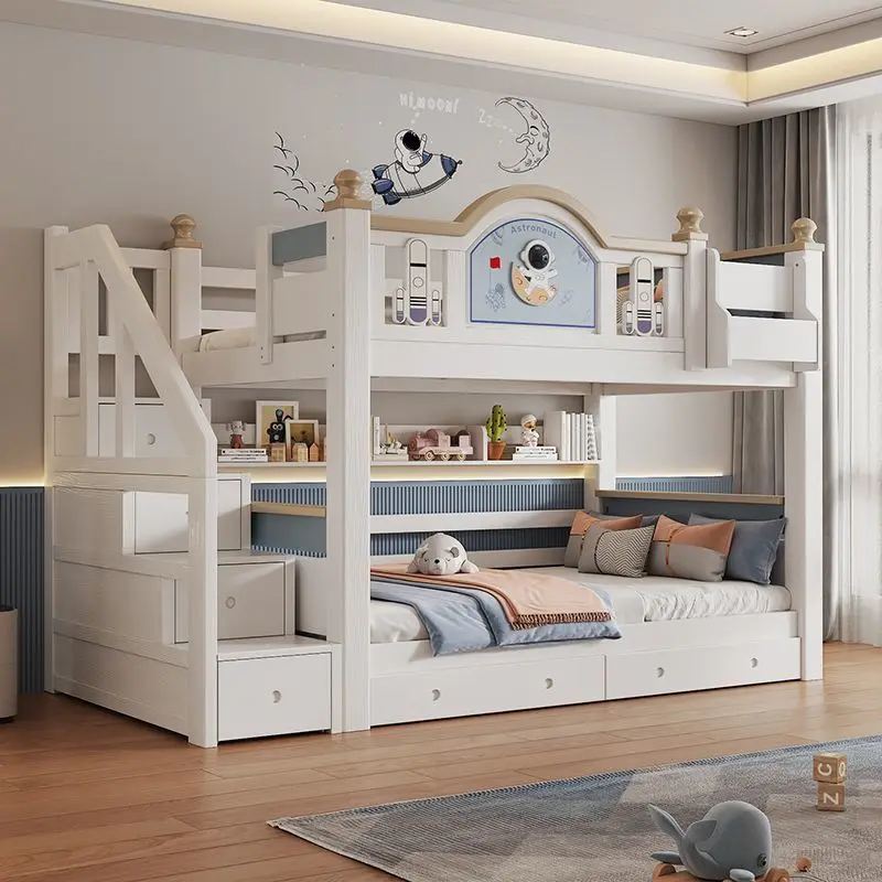 

Solid wood on and off the bed Cherry wood double bunk high and low bed