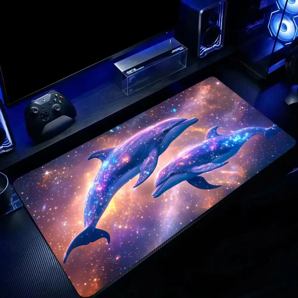 Starry Dolphin Fairy Mouse Pad Large Computer Office Game Table Mats Rubber Anti-slip XXL Mouse Mat HDP Long Desk Pads Mauspad