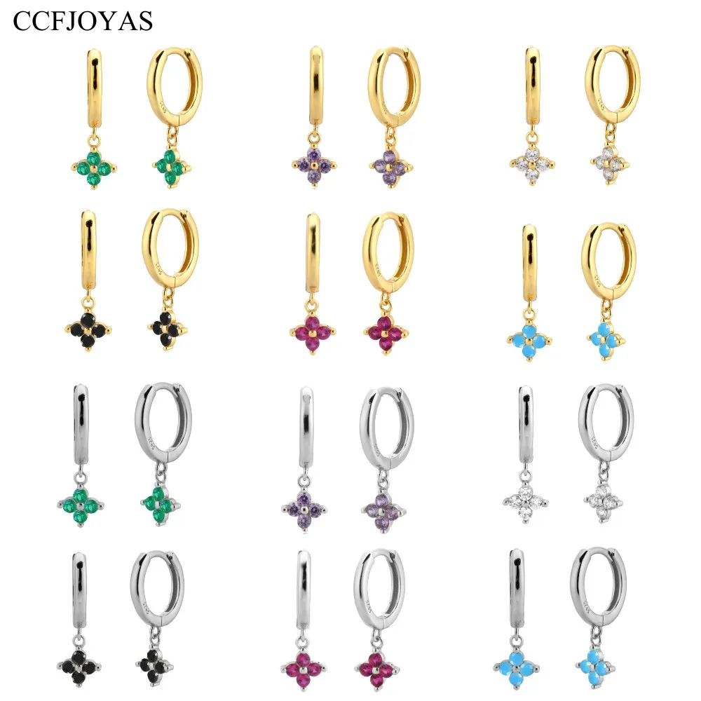 

CCFJOYAS 6/12 пар, набор сережек из стерлингового серебра 925 пробы, женские разноцветные Серьги из циркония, оптовая продажа