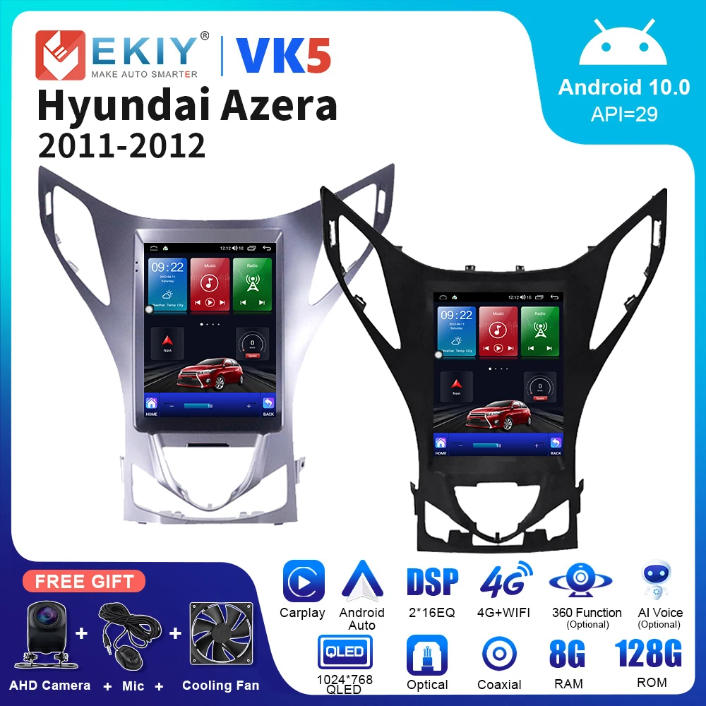 

EKIY VK5 Car Stereo For Hyundai Azera 2011 - 2012 Tesla Style QLED Vertical Screen Multimedia Video Player Carplay Autoradio GPS