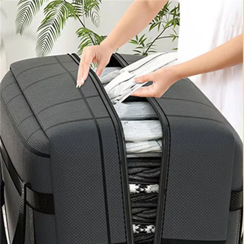 

【Shopper’S-Favorite!】2X Large-Capacity Clothes Quilt Storage Bag Moving Storage Bag Portable Hand-Held Dustproof Luggage Bag 90L