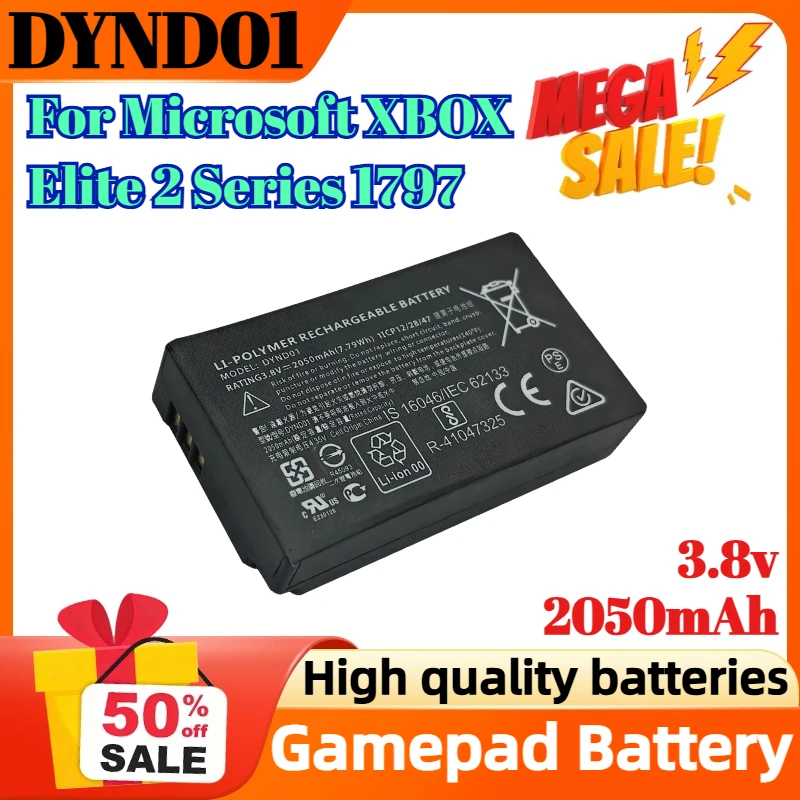

DYND01 3.8V 2050mAh Digital Battery for Microsoft XBOX Elite 2 Series 1797 Gamepad Battery