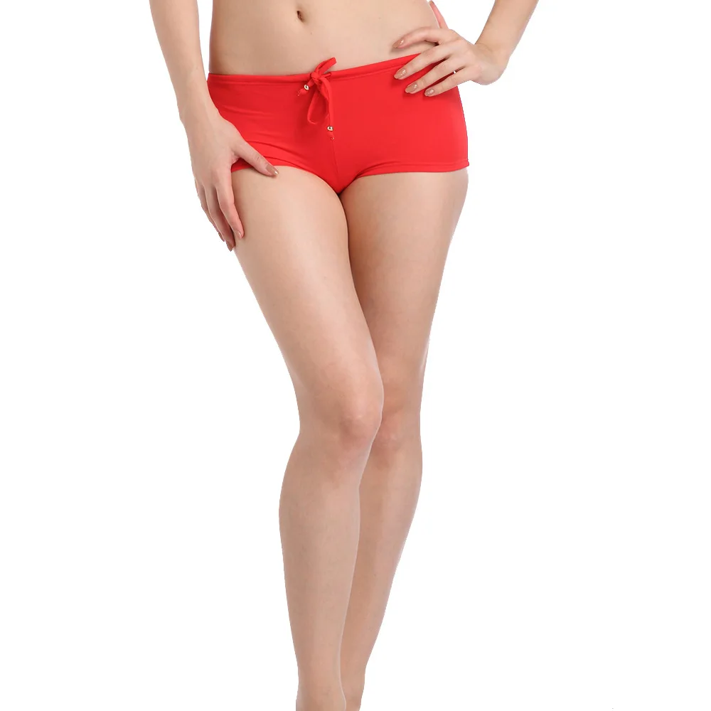 Red Nylon Lined Bikini Panties, Adjustable Size, Swim Trunks, Quality, New, 2024