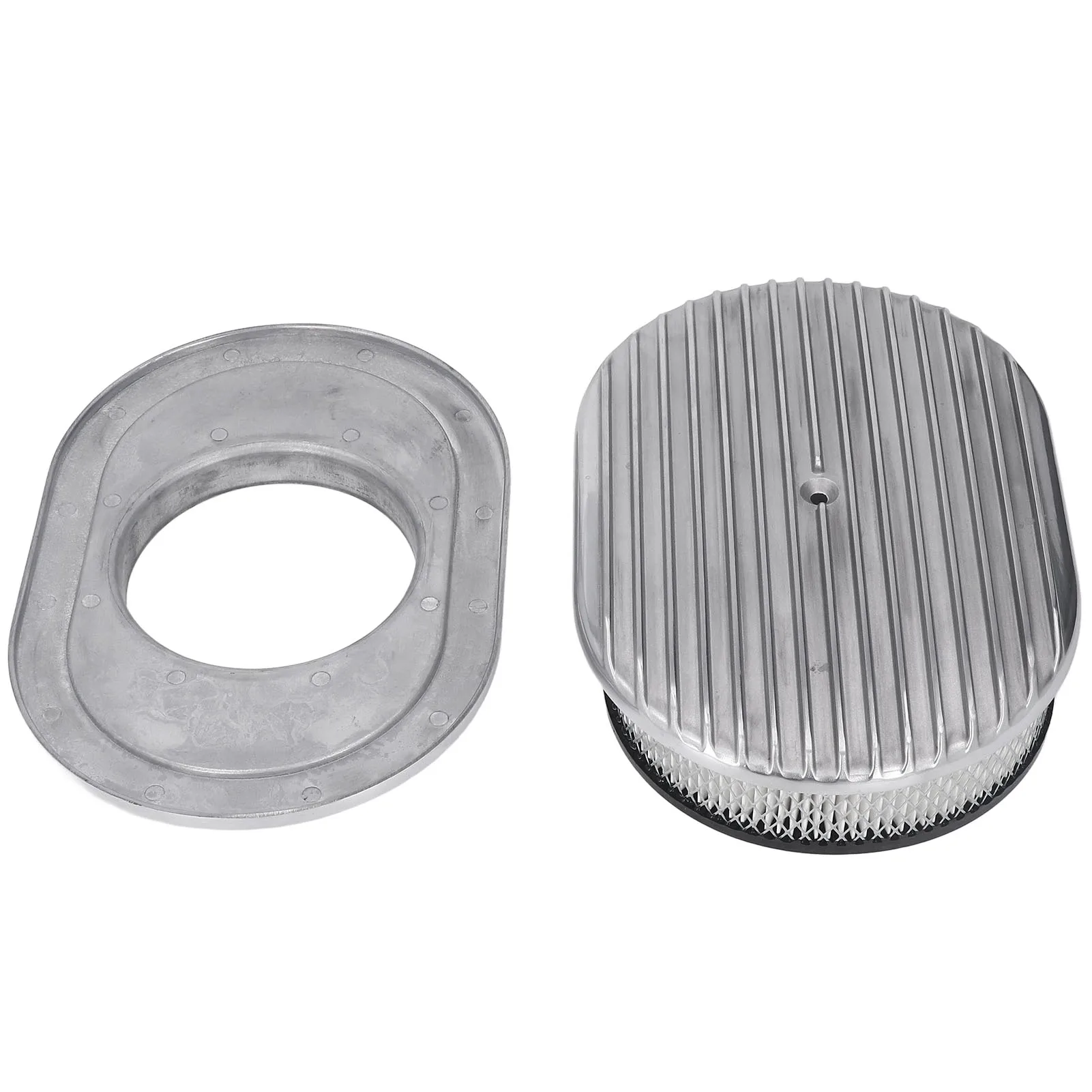 

12in Air Cleaner 12in Air Cleaner Assembly Aluminium Alloy Oval Replacement for Chevy Hot Rod Aluminum Air Cleaner Filter
