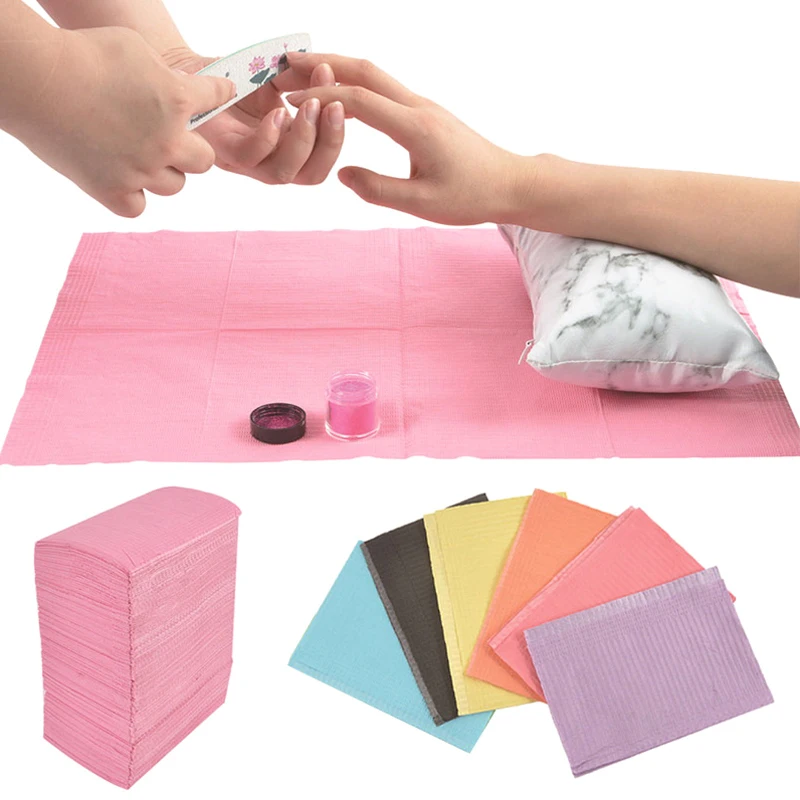 25 Pcs Disposable Foldable Clean Pad Nail Art Table Mat Beauty Tattoo Dental Drapes Waterproof Tablecloth Manicure Tool