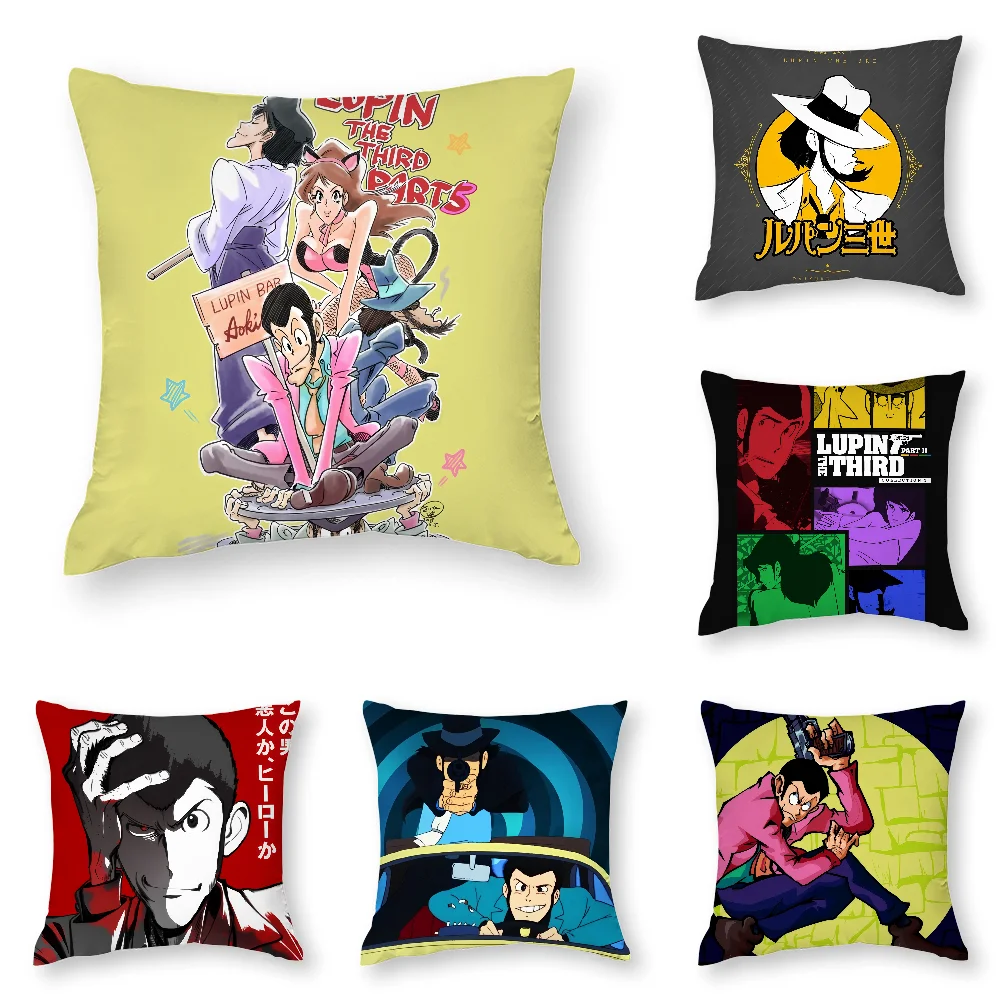 

A-Arsene Lupin The Third Pillow Case 3D Print Polyester Fiber 45*45 cm Home Sofa Throw Pillow Cover Decoration Festival Gift