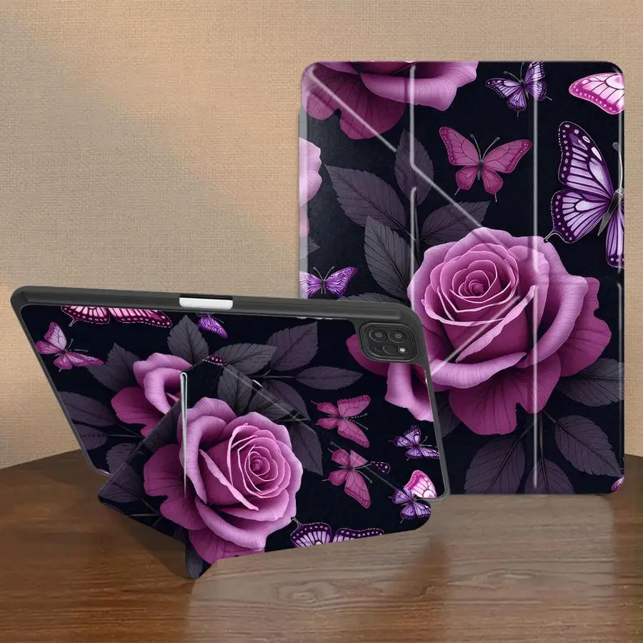 

Holder Cover Tablet Case For iPad Pro 2025 Mini 6 7 Air 4 5 M3 M2 1 2 M4 11inch Pro 11th 10th 9th 8th 7th 12.9inch Purple-red