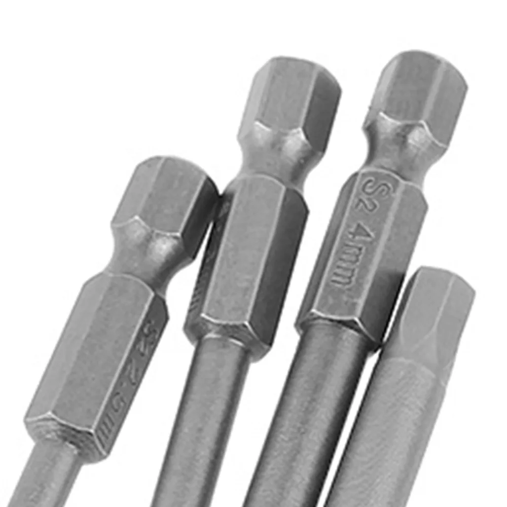 8 Pcs 1/4 Inch Hex Shank Hex Head Allen Wrench Bit Set 100mm Length S2 Steel Metric Screwdriver Bits 2.5/3/4/5/6/8/10/12mm