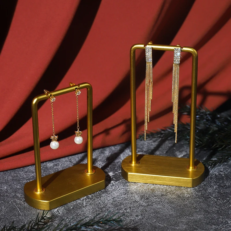 

Cool Earring Holder Metal Ear Stud Storage Shelf Women Jewelry Organizer Stand Gold Black Color Jewelry Display Rack