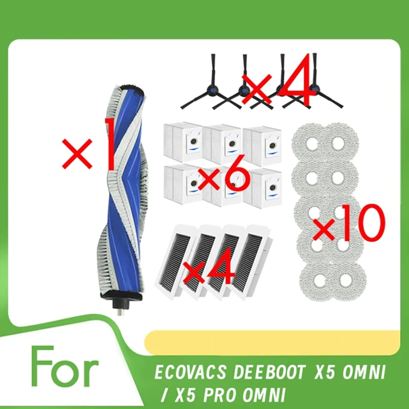 

25 Pcs Rags And Dust Bags For ECOVACS DEEBOOT X5 OMNI / X5 PRO OMNI Sweeping Robot Cleaner Parts Replacement