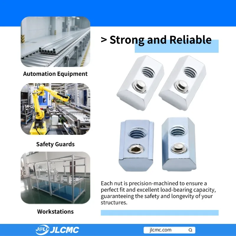 ชุดหัวค้อนเกลียว M3 M4 10/20 ชิ้น พร้อมน็อต T สำหรับโปรไฟล์อลูมิเนียม T-slot ขนาด 2020 2040 2060 2080 4060S 4080S 4420 ร่อง 6 มม.