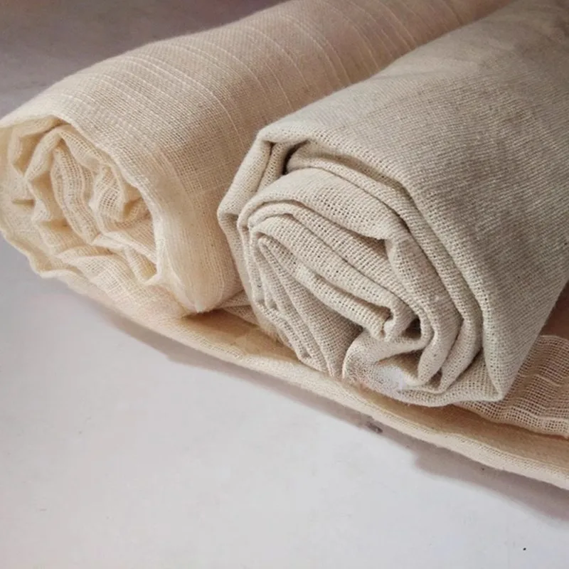 100x150cm Light Beige Vintage Hemp Solid Color Linen Fabric For Sewing Storage Bag And Pillow Case Background Fabric