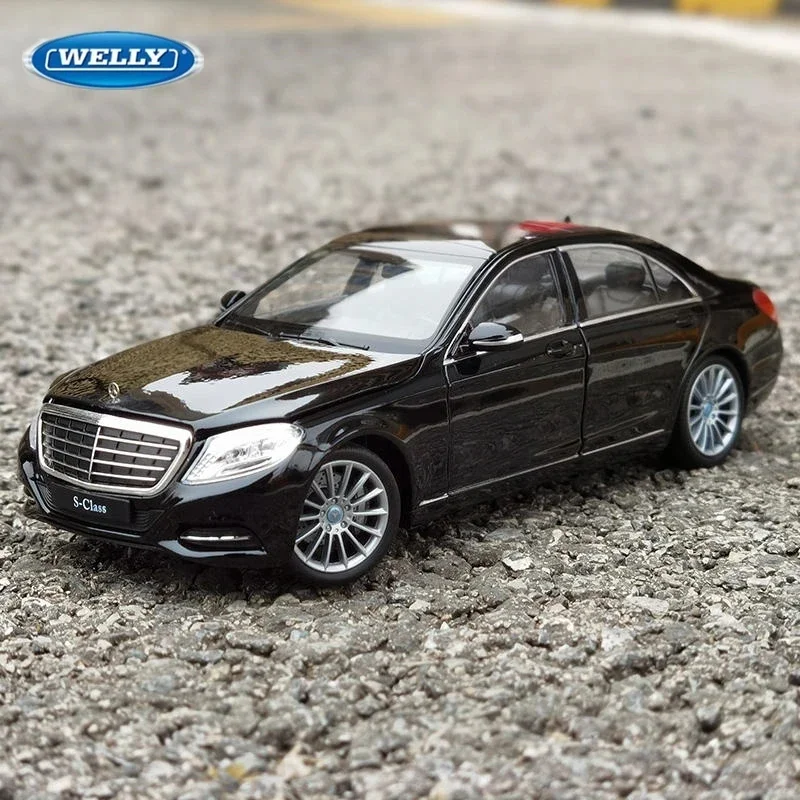 1:24 WELLY Mercedes Benz S-Class  Alloy Car Diecast Model Metal Toy Vehicle Car Model Simulation Collection Kids Gifts Boys