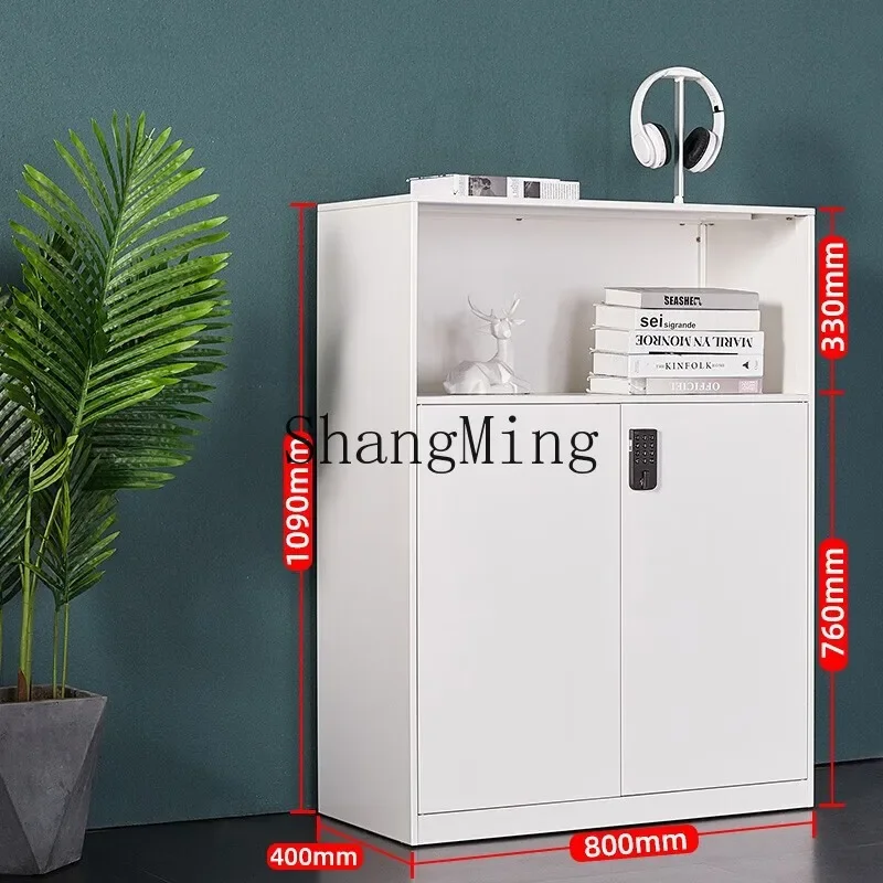 SM Disassembly Password File Locker Office Partition Side Cabinet Wall-Mounted Black and White Combination with Lock