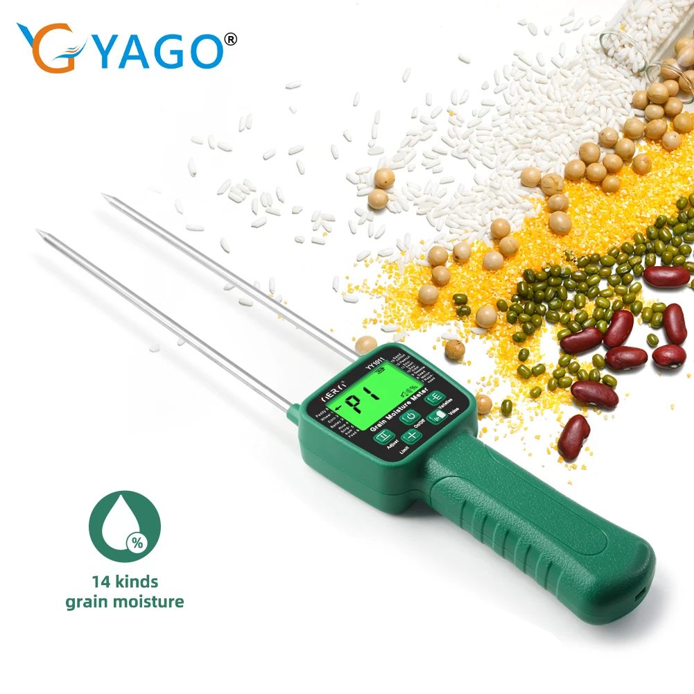 Medidor de Umidade Grão Profissional Higrômetros Digitais Umidade Tester para Soja Milho Amendoim Trigo Arroz Cevada Soja Feed