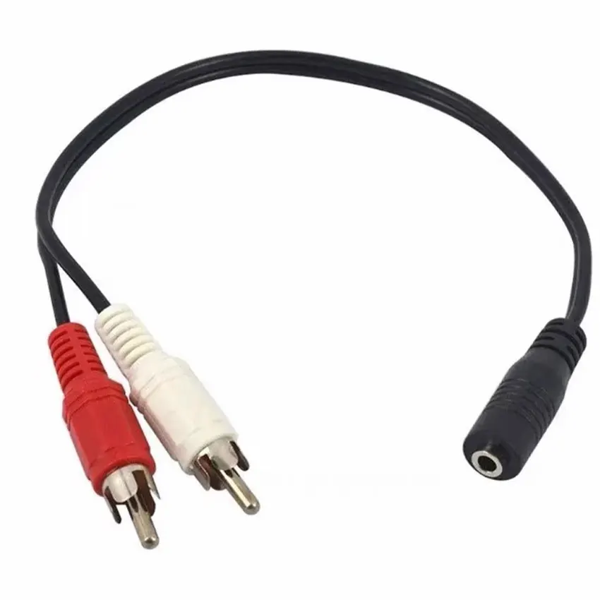 3.5 Audio Aux Socket Connector To Headphone Music Wire 3.5mm RCA Female Jack Stereo Cable Y Plug 2 Male Adapter