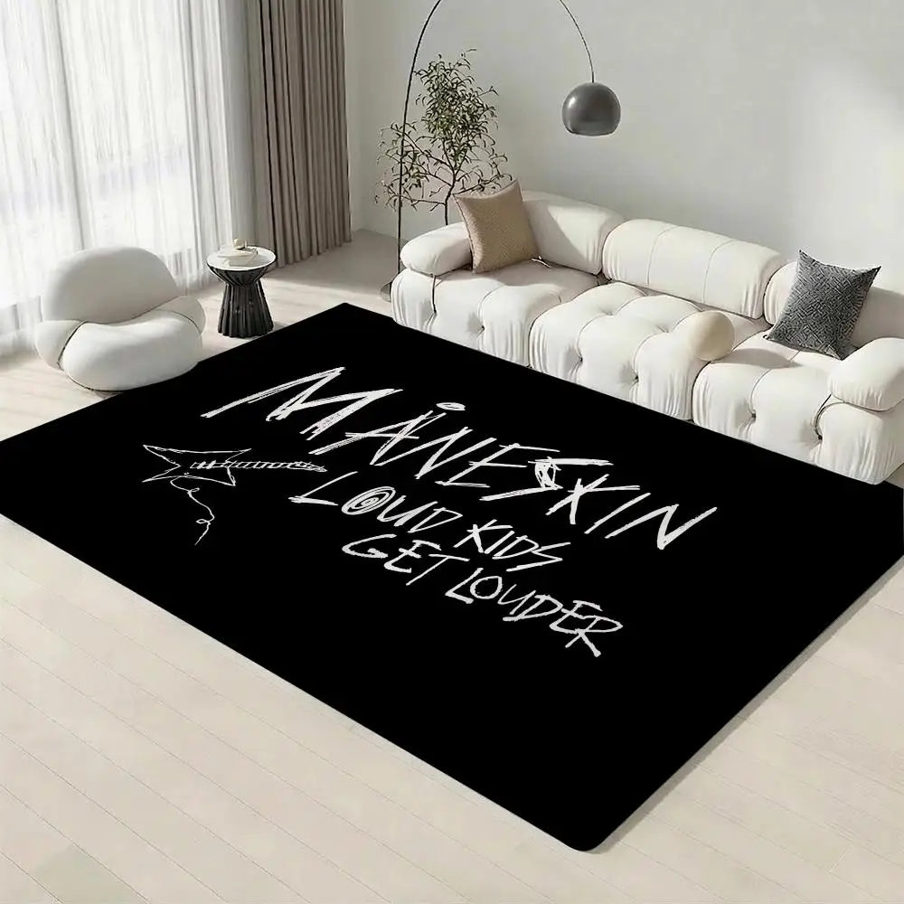 Rock Band Maneskin Floor Mat Eco-Friendly Flannel Doormat Non-Slip Odorless Soft Short Plush Indoor Floor Rug