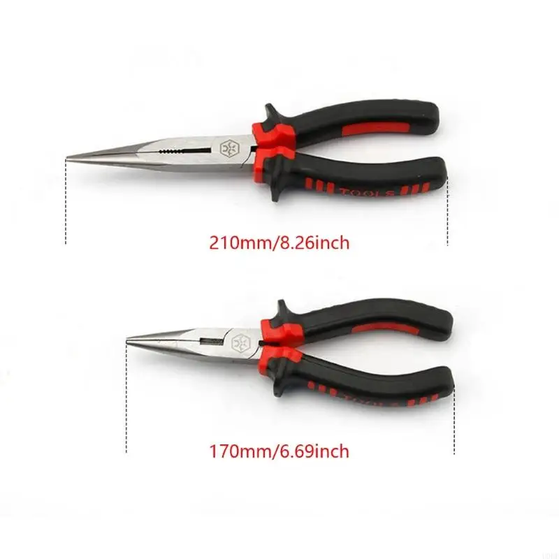 Compact 6/8Inch Needle Nose Pliers High Strength Steel Long Nose Pliers with Spring Loaded for Detailed Crafting Project