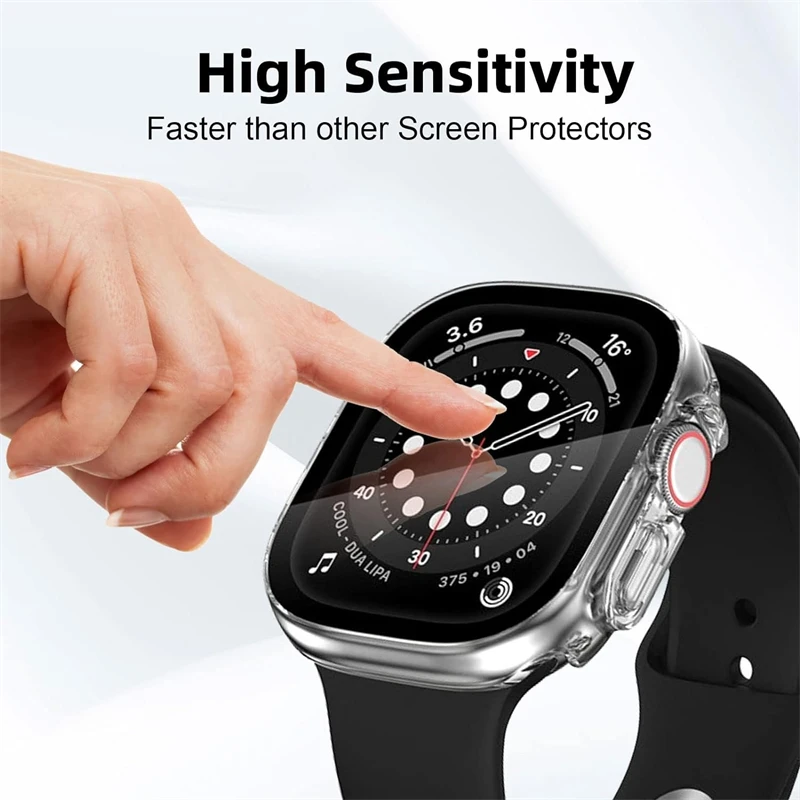 Glass+Cover For Apple Watch case Ultra 9 8 7 6 SE 5 iWatch Screen Protector Apple watch serie 49mm 44mm 40mm 41mm 45mm 42mm 38mm