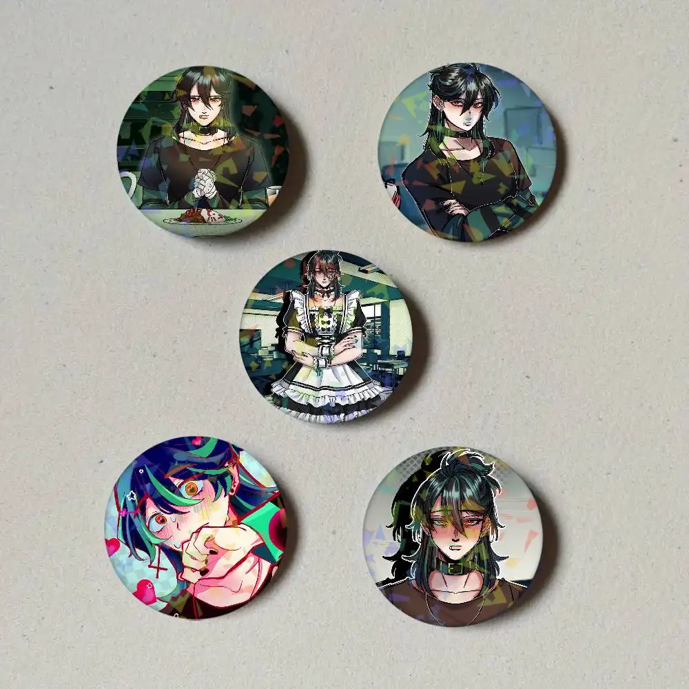 Game T-The Kid at The Back Sol Round Laser Badge Brooch Clothes Backpack Accessories Lapel Decoration Gift
