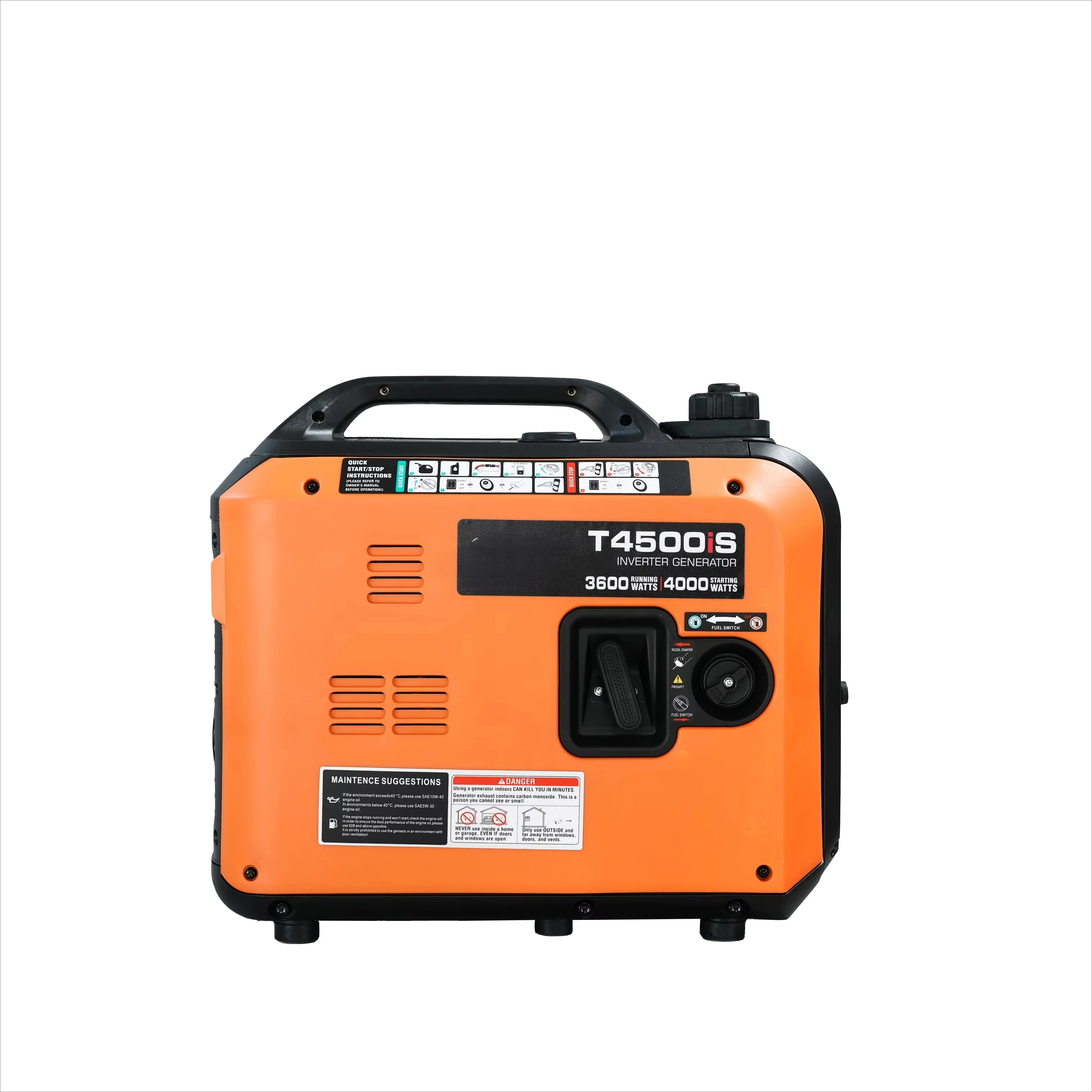 

T4500is 4.0KW AC Air-Cooled Inverter Generator DC 110V/220V Lightweight Recoil Start 50Hz EPA Certified 158cc 6.8L Fuel