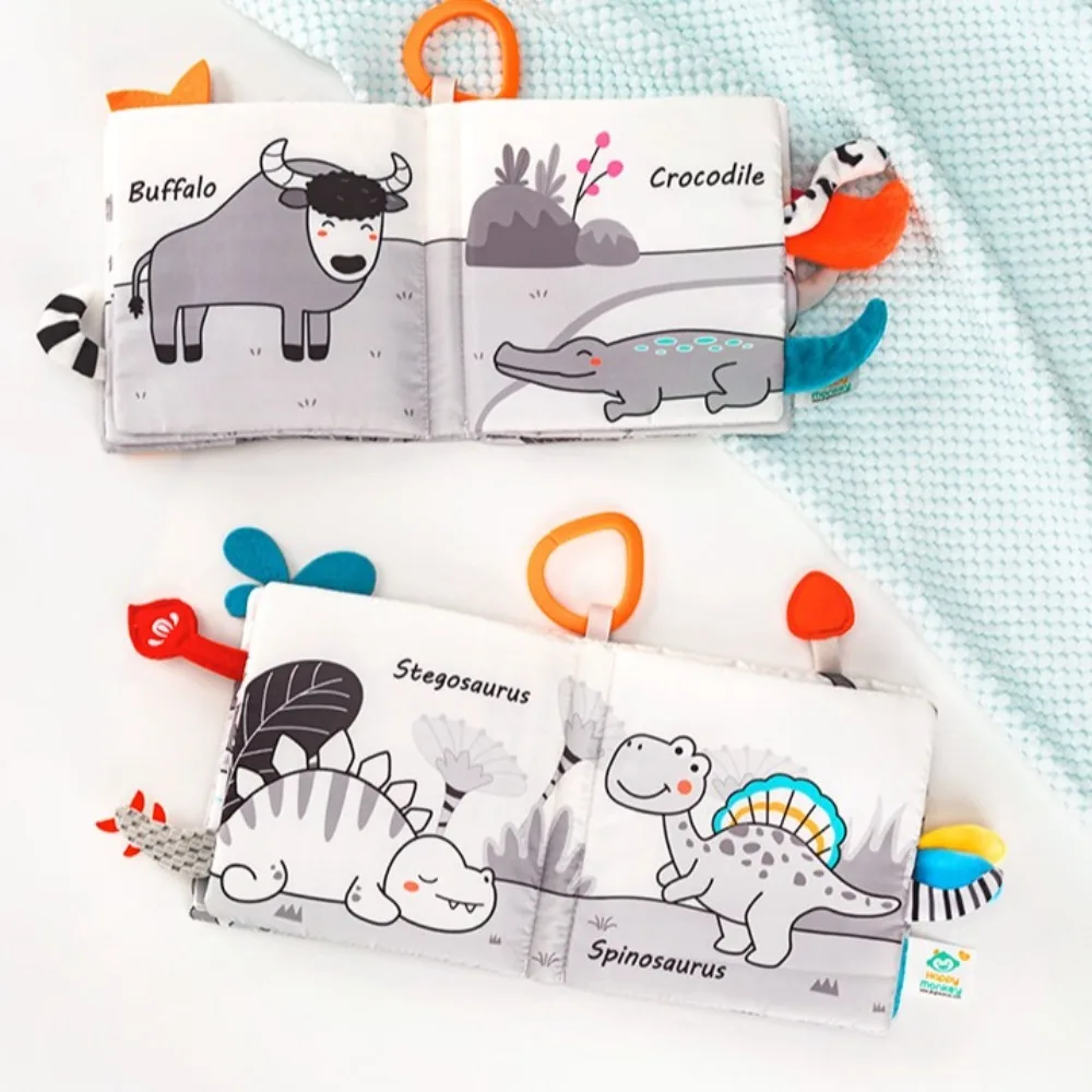 Not Be Torn Infant Baby Cloth Book High Contrast Animal Tails Quiet Cloth Book Toddler Toy Soft Soft Baby Books Tactile Training