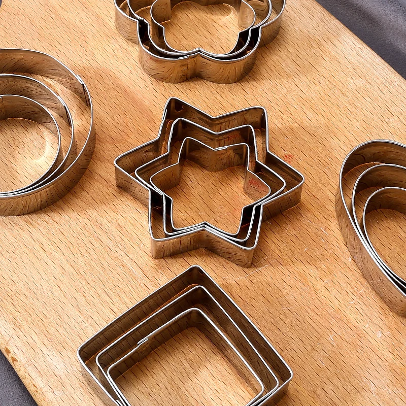 FAIS DU Stainless Steel Biscuit Cutters Geometric Forms for Cookies Set Round Shape Cookie Cutter Pastry Fondant Baking Mold