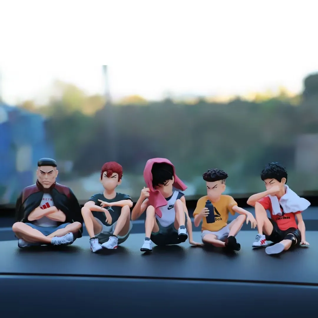 9cm Slam Dunk Sakuragi Flower Road Rukawa Maple Miyagi Ryota Akagi Takenori Mitsui Hisashi Sitting Collectible Figures Gift