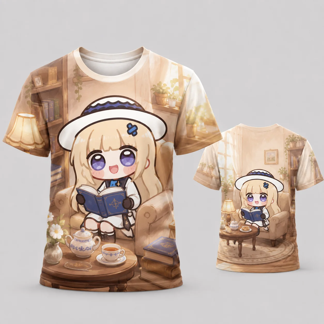 Phoebe Joubi Cute Chibi Cafe Dessert T Shirt Kawaii Girl Strawberry Cake Milkshake 3D Print Quick Dry Breathable Summer Top
