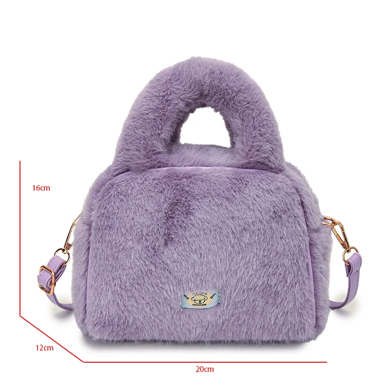 حقيبة يد صغيرة العلامة التجارية مصمم فو الفراء حقيبة لينة أفخم حقيبة كتف الشتاء بولسا الأنثوية 2025 جديد رقيق Crossbody محفظة الهاتف #6