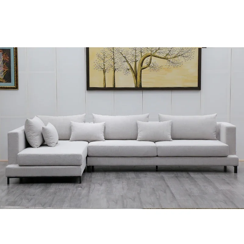 

-Современный диван из хлопчатобумажной и льняной ткани L-образной формы, модульный секционный диван, 3, 2-местный диван, мебель для гостиной для небольшой квартиры