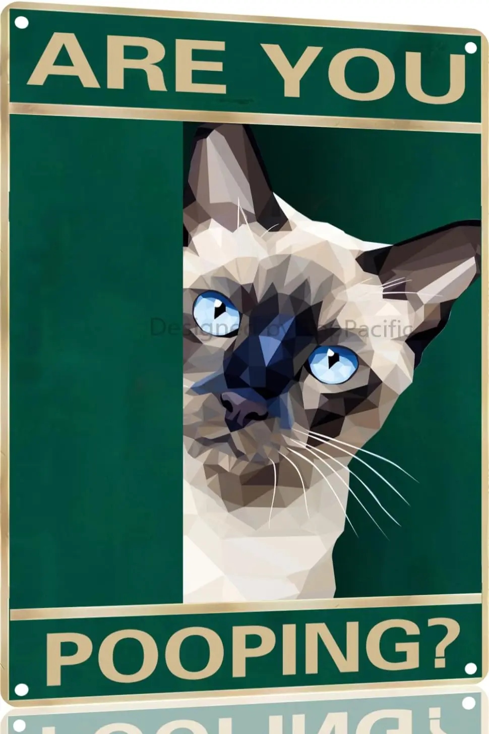 Funny Siamese Cat Are You Pooping Tin Sign Vintage Bathroom Toilet Sign Wall Decor, Aluminum  In for Bathroom Home Decor Man Cav