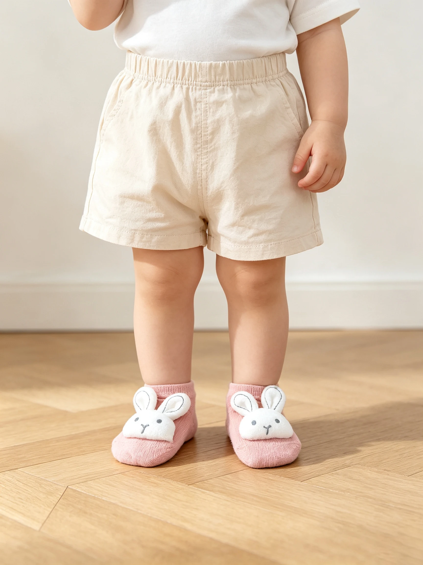 1Pack Infant Girls Cotton Invisible Socks 3D Fluffy Rabbit Cartoon Soft Socks Newborn Monthly Photography Gift Socks 0-2 Years view 3