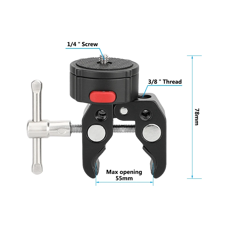 HDRIG Super Crab Clamp WIth Different Adapter  Universal V-Lock Mount Quick Release Camera Accessories For DSLR Camera Sony