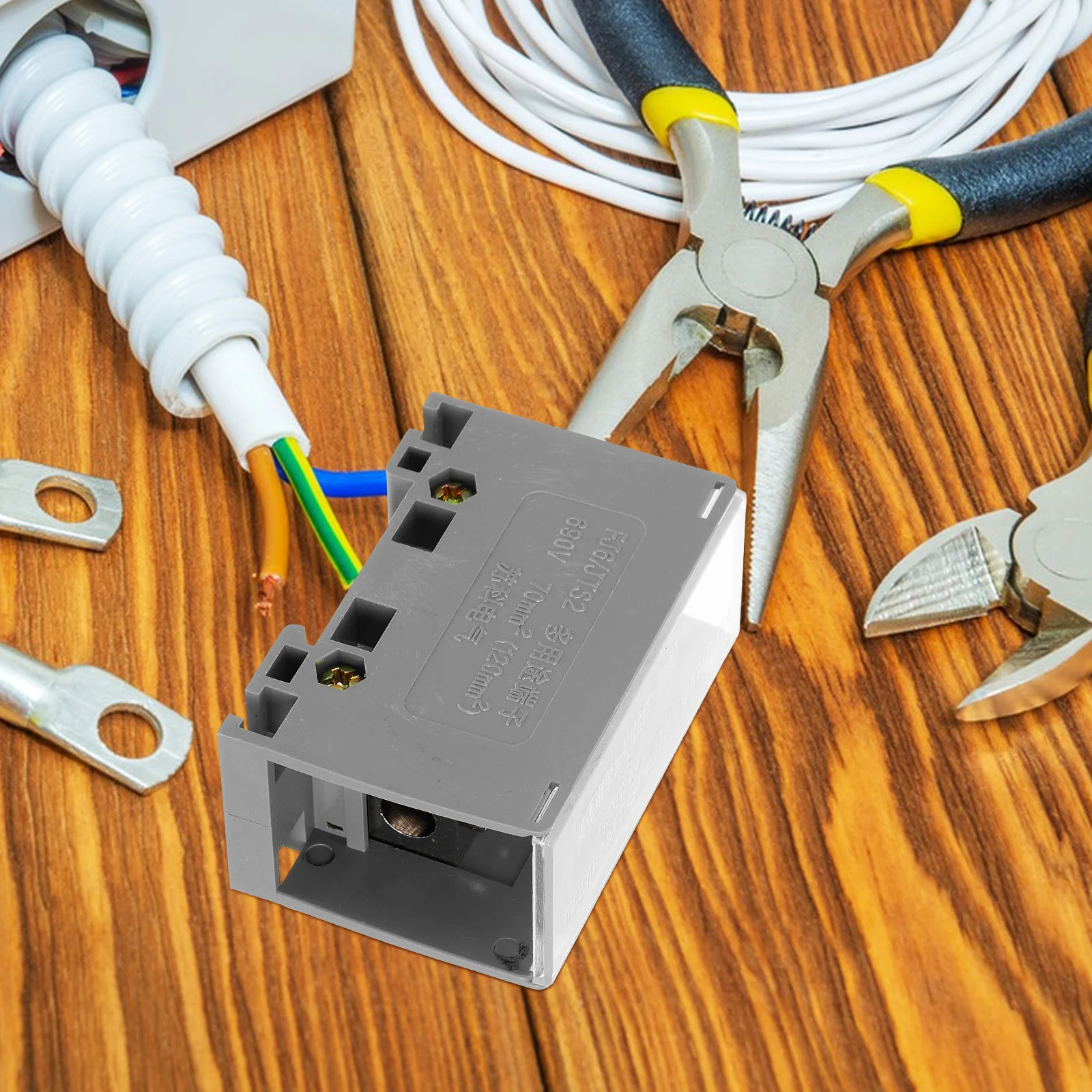 

1 in 6 Out Din Rail Terminal Blocks Push in Wire Connectors Terminal Block Assembly Distribution for Breaker Panel Recessed