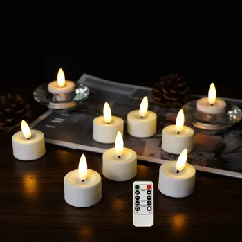 Candele da tè a LED tremolanti senza fiamma a batteria con candele votive remote Decorazioni natalizie per matrimoni di San Valentino
