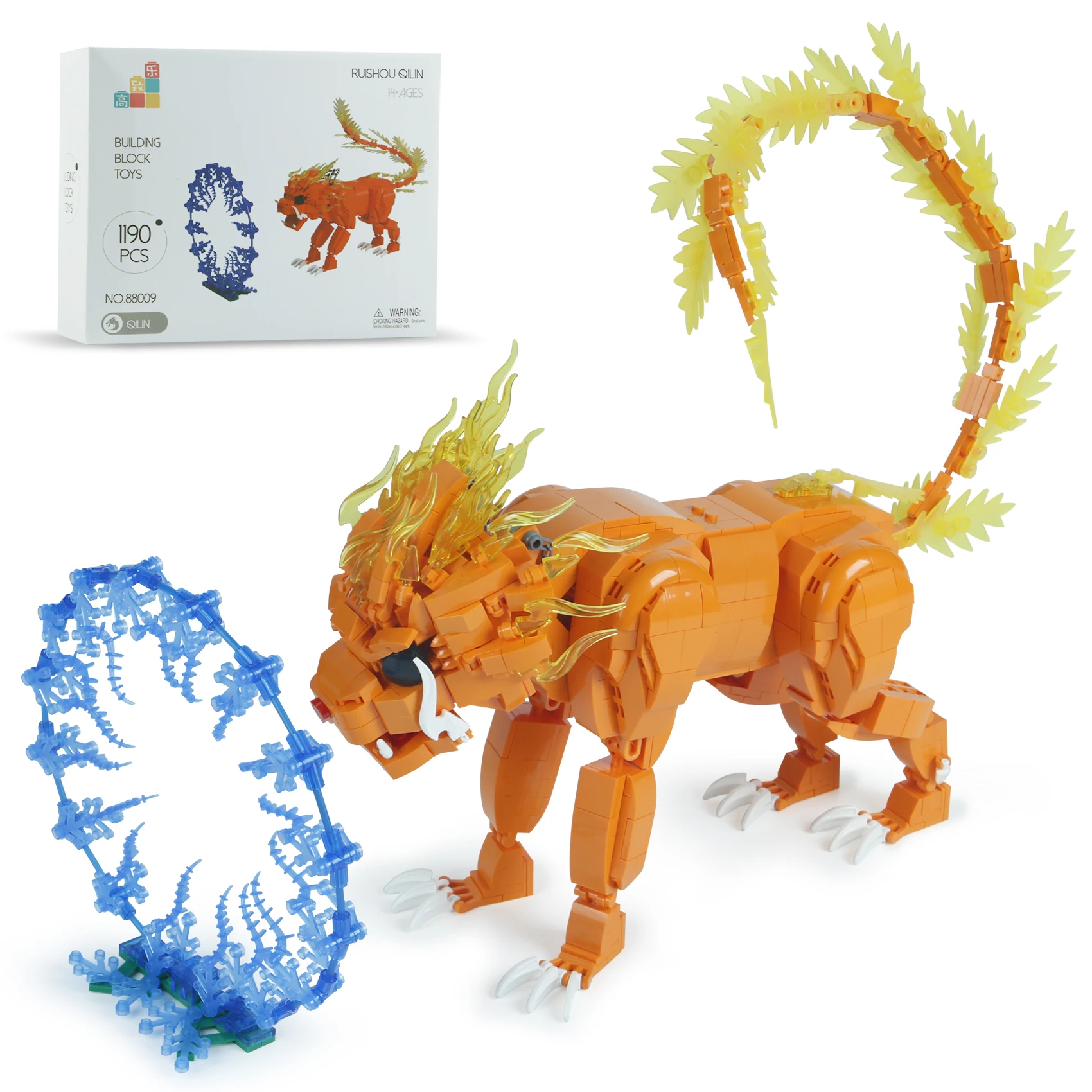 

Волшебные кинозвери Zouwu, китайские мифические животные, строительные блоки, модель кошки, льва, собранная игрушка, Рождественский подарок для детей